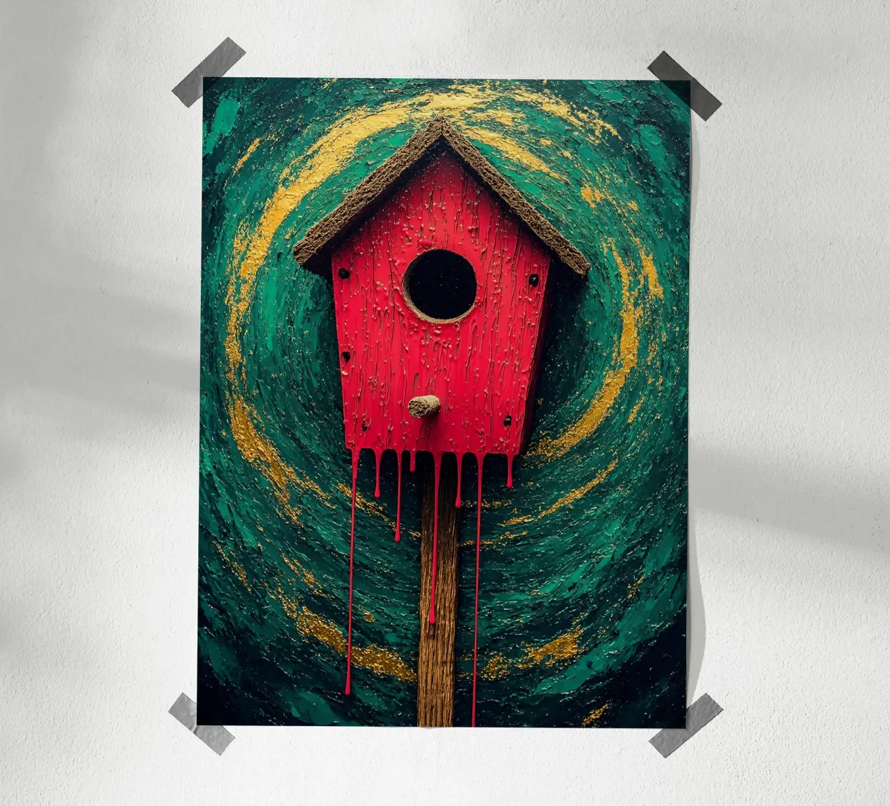 Casetta per uccelli - Pop Art poster con telaio in plastica da ColorCrash Gallery