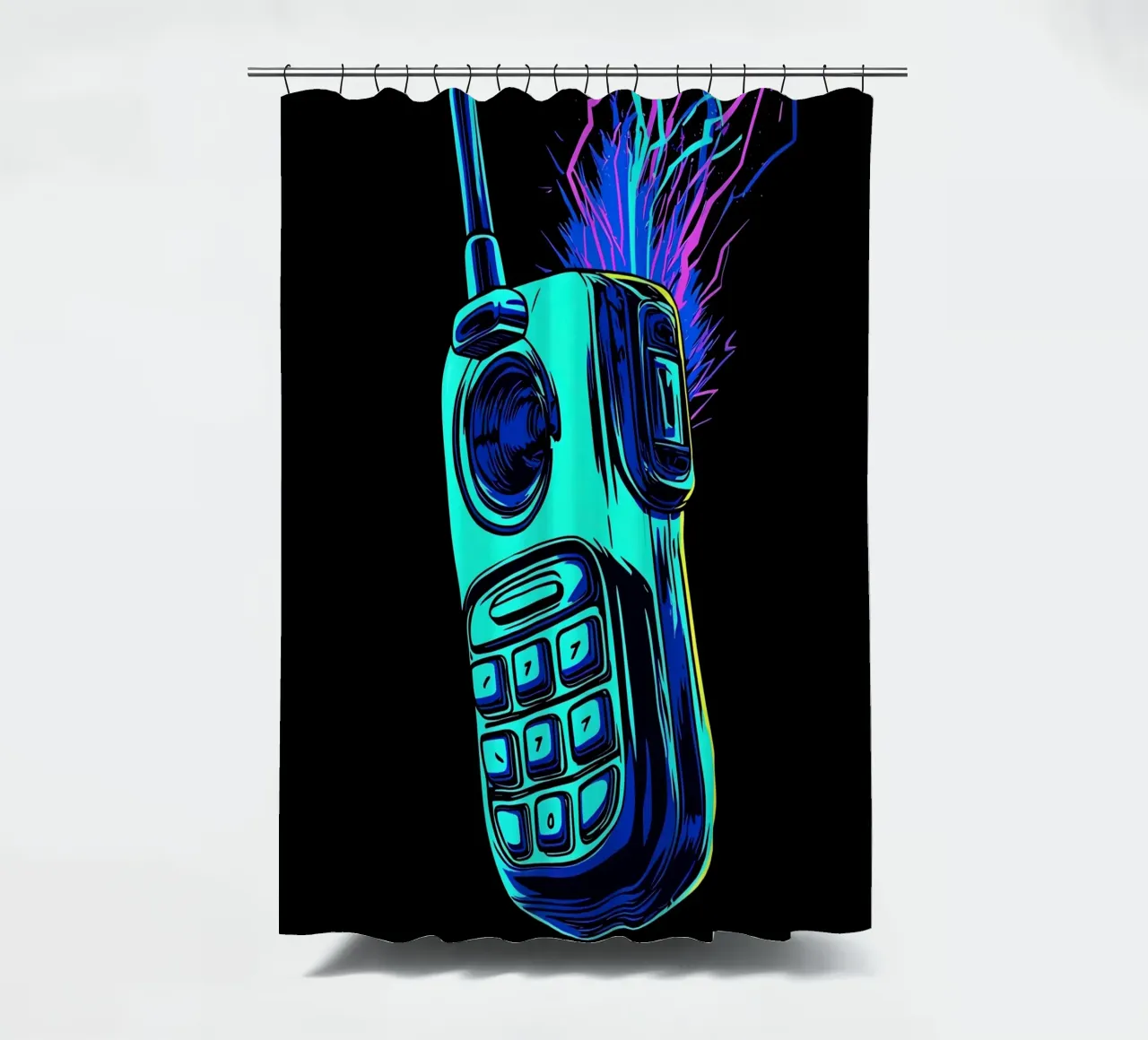 Retro Phone - Pop Art shower curtain by ColorCrash Gallery
