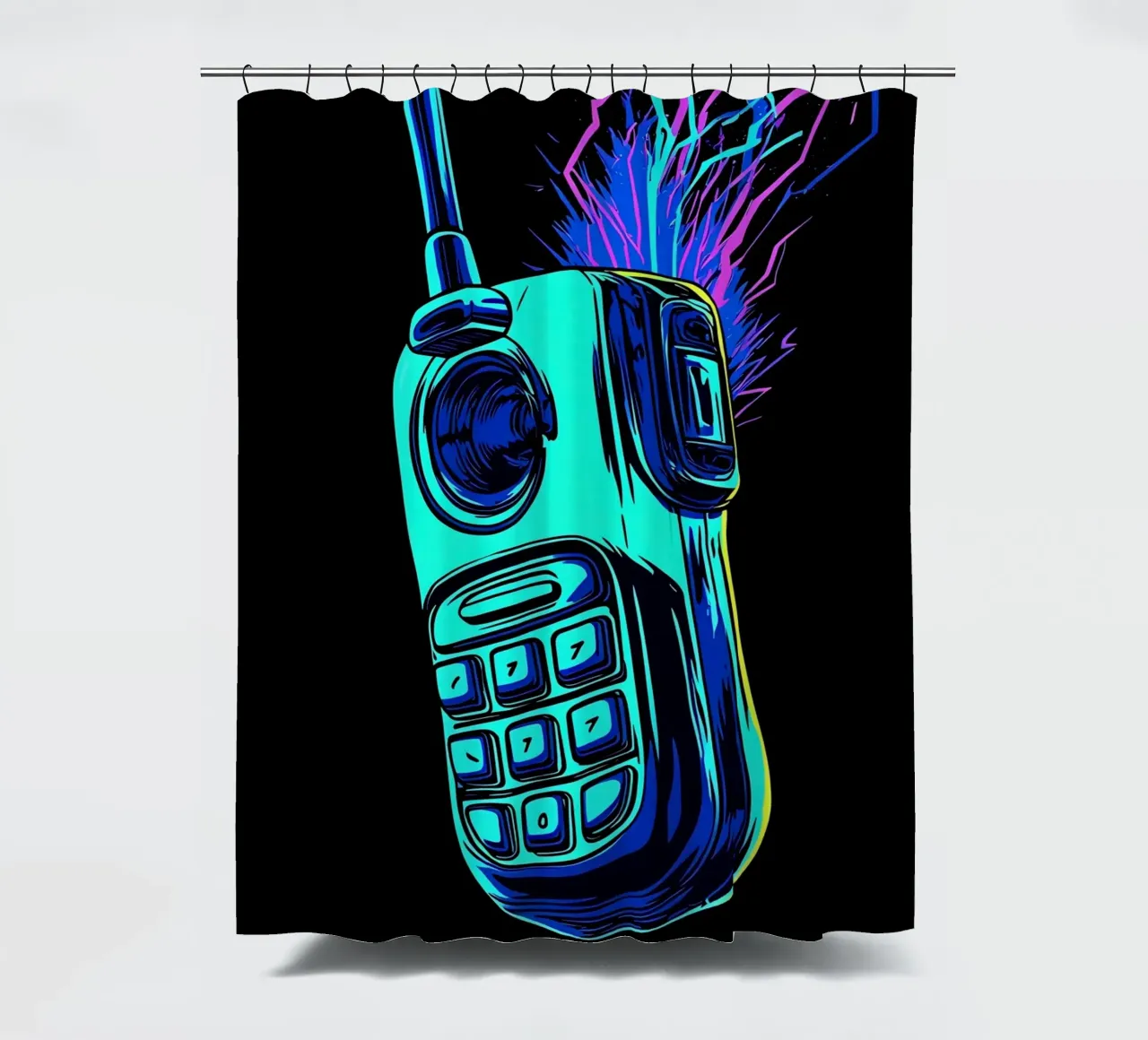 Retro Phone - Pop Art shower curtain by ColorCrash Gallery