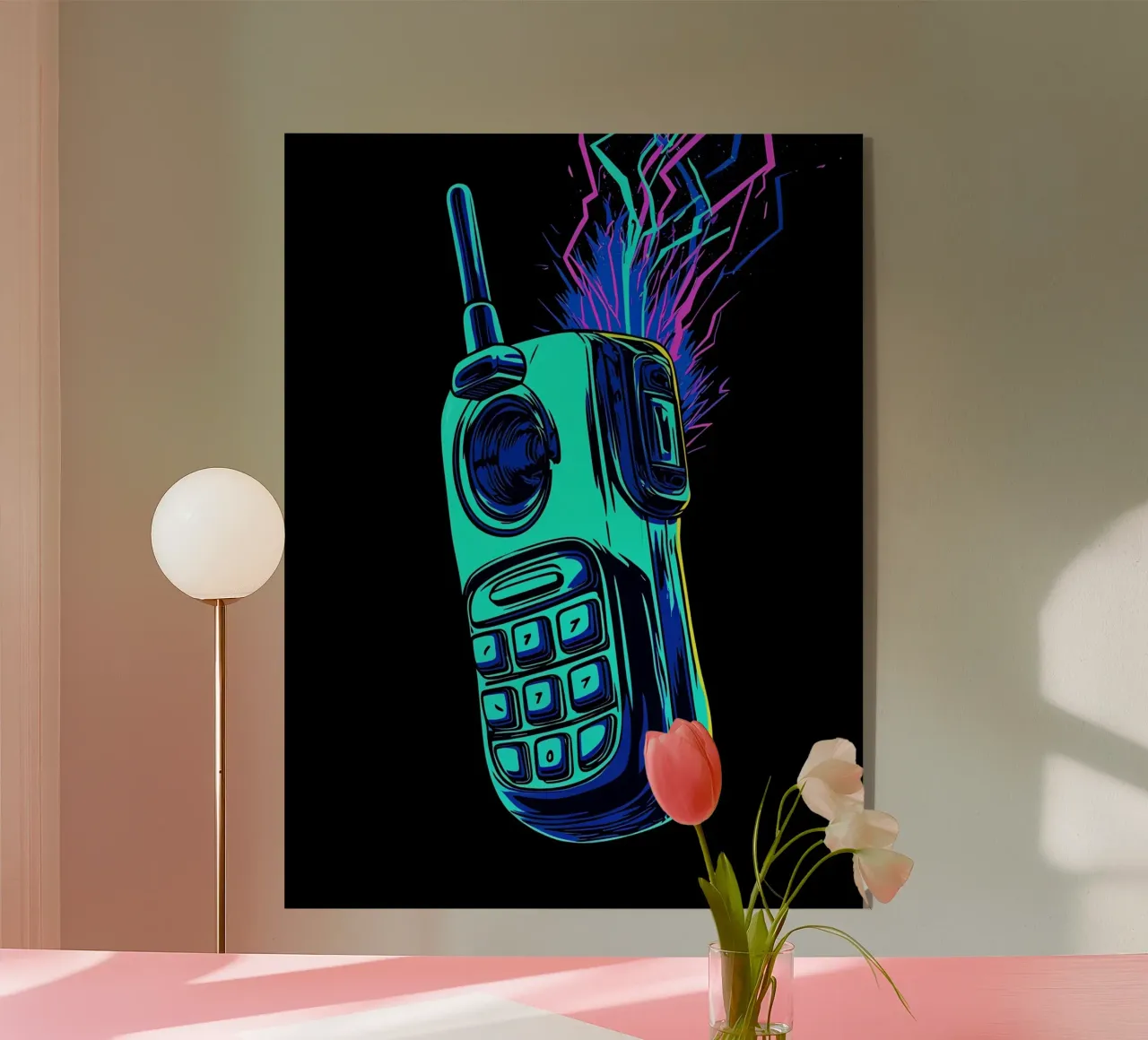 Retro Phone - Pop Art acrylic glass by ColorCrash Gallery