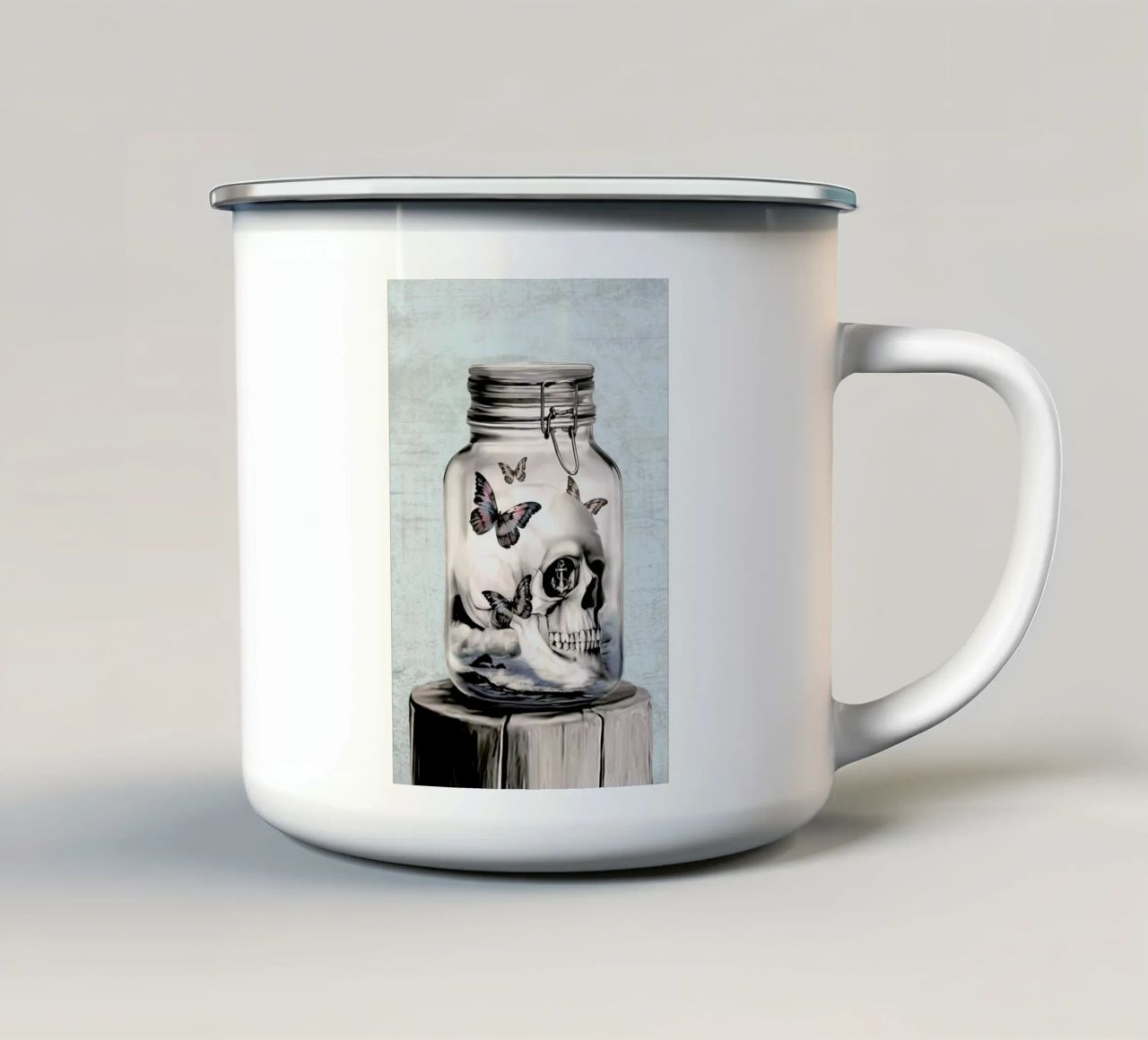 Lost Thoughts tazza in smalto da Kristy Patterson