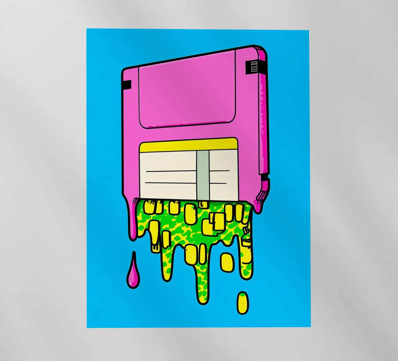 Floppy Disk che gocciola - Pop Art pellicola backlit da ColorCrash Gallery