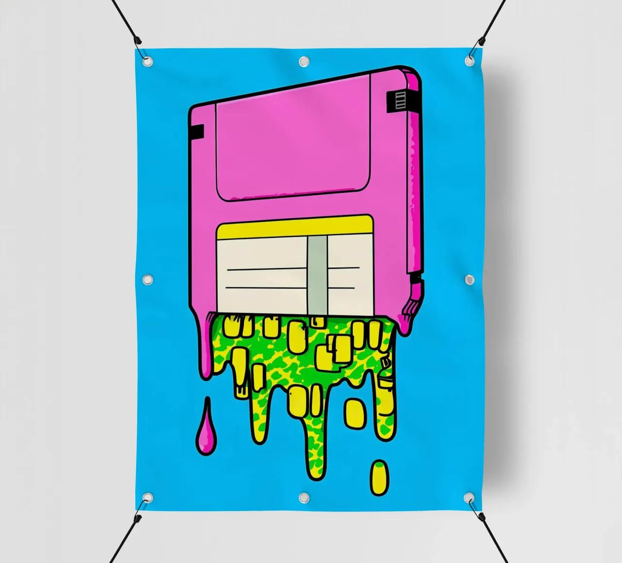 Floppy Disk che gocciola - Pop Art telo in pvc da ColorCrash Gallery