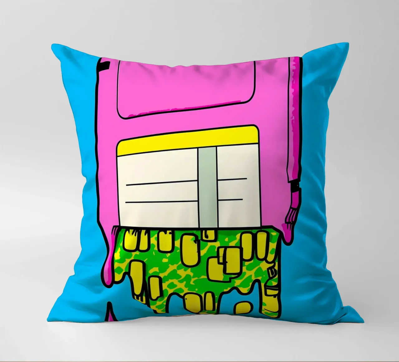 Floppy Disk che gocciola - Pop Art cuscino da ColorCrash Gallery