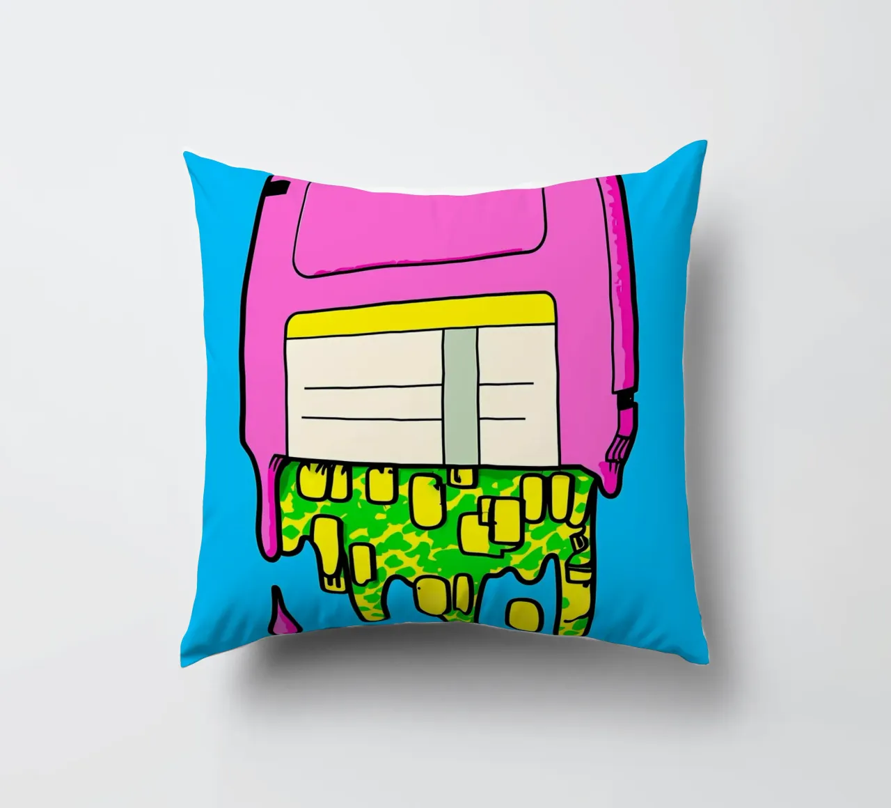 Floppy Disk che gocciola - Pop Art cuscino da ColorCrash Gallery