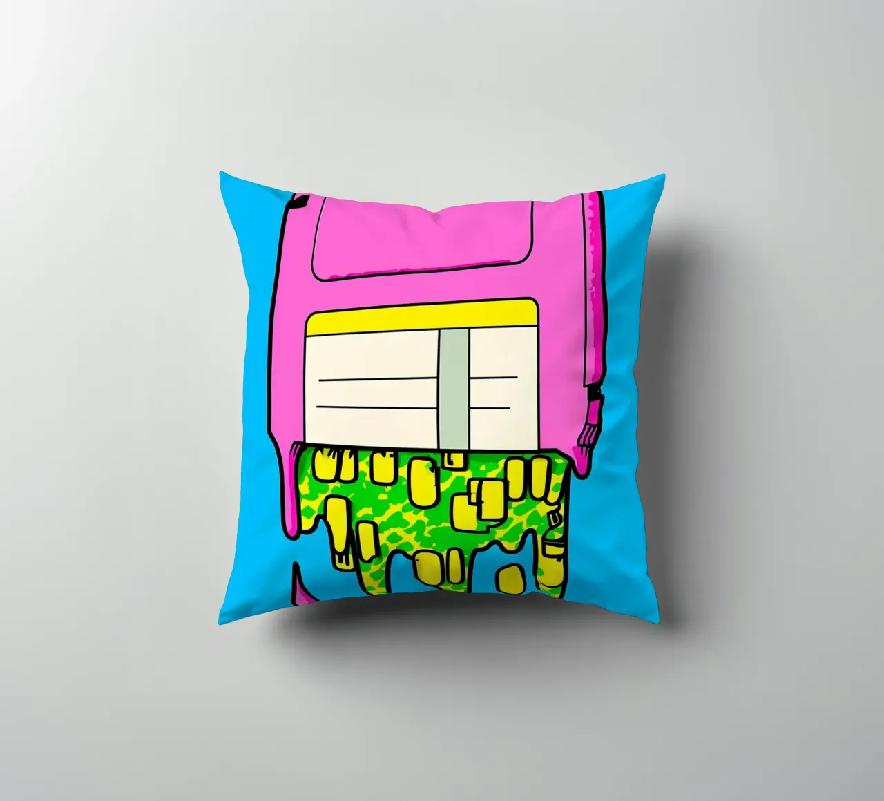 Floppy Disk che gocciola - Pop Art cuscino da ColorCrash Gallery