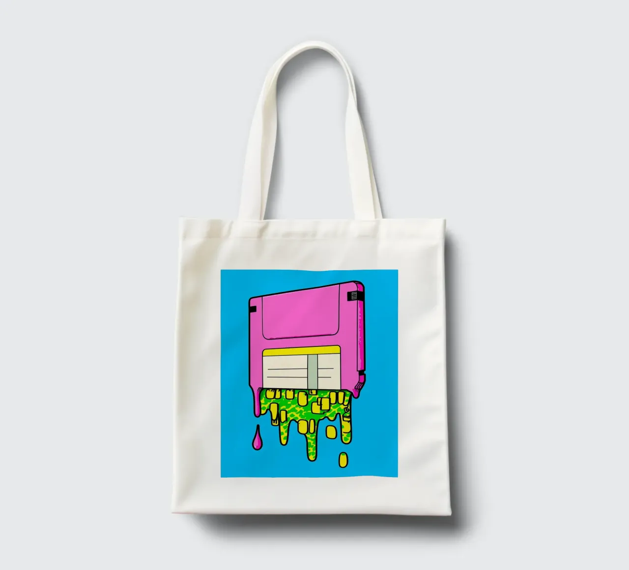 Floppy Disk che gocciola - Pop Art borsa in juta da ColorCrash Gallery