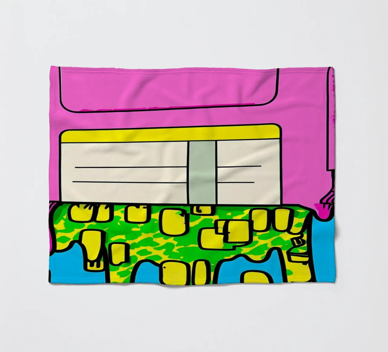 Floppy Disk che gocciola - Pop Art coperta in pile da ColorCrash Gallery