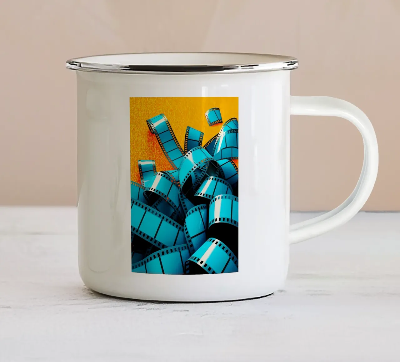 Strisce di pellicola - Pop Art tazza in smalto da ColorCrash Gallery