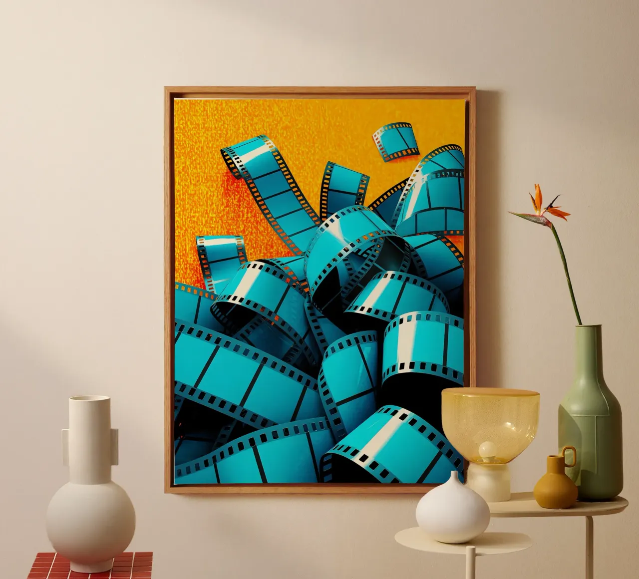 Strisce di pellicola - Pop Art tela con Cornice a cassetta da ColorCrash Gallery