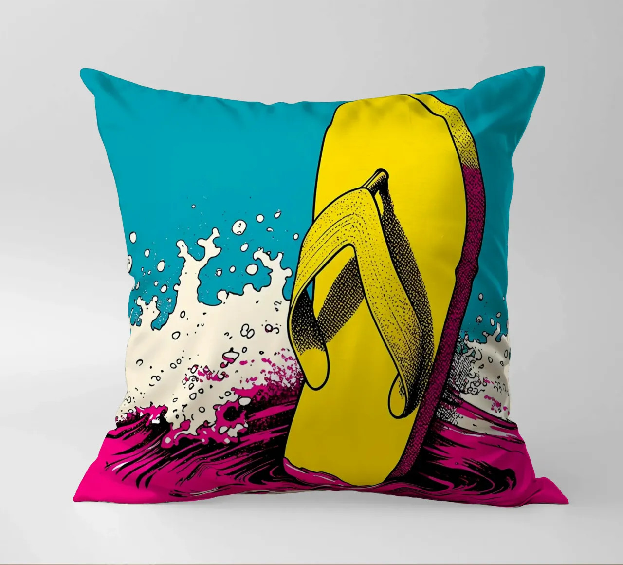 Infradito Splash - Pop Art cuscino da ColorCrash Gallery