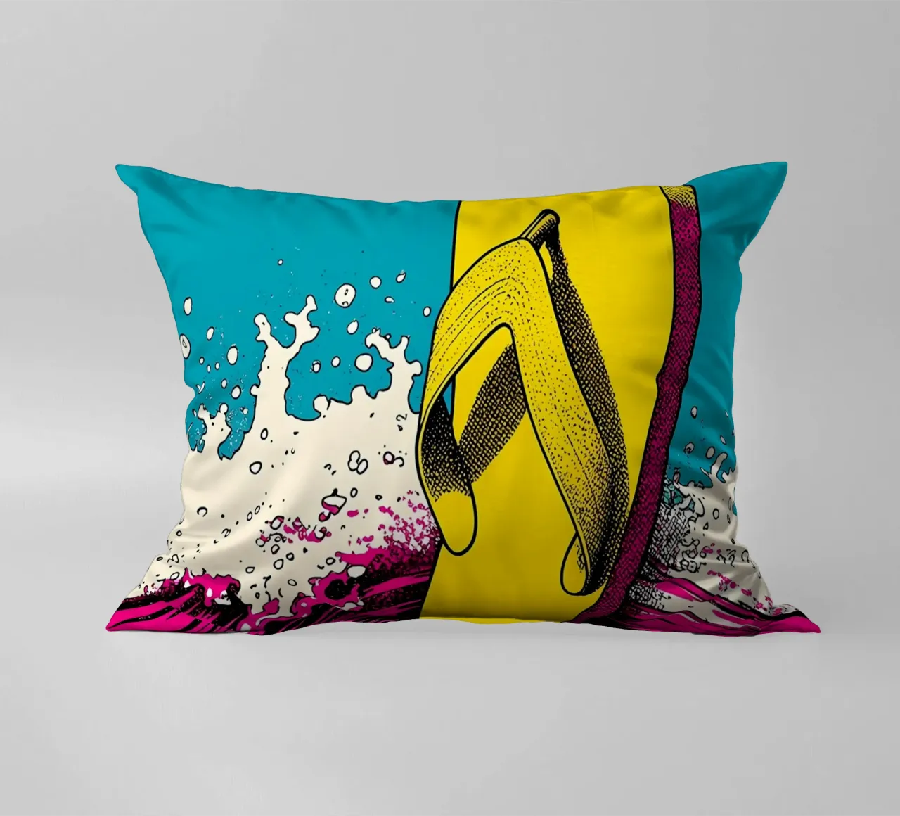 Infradito Splash - Pop Art cuscino da ColorCrash Gallery