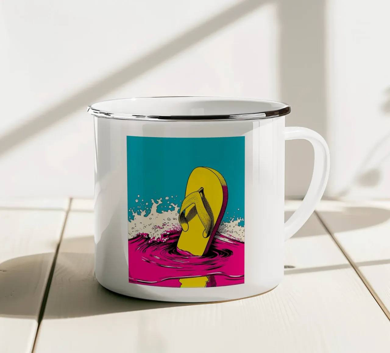 Infradito Splash - Pop Art tazza in smalto da ColorCrash Gallery