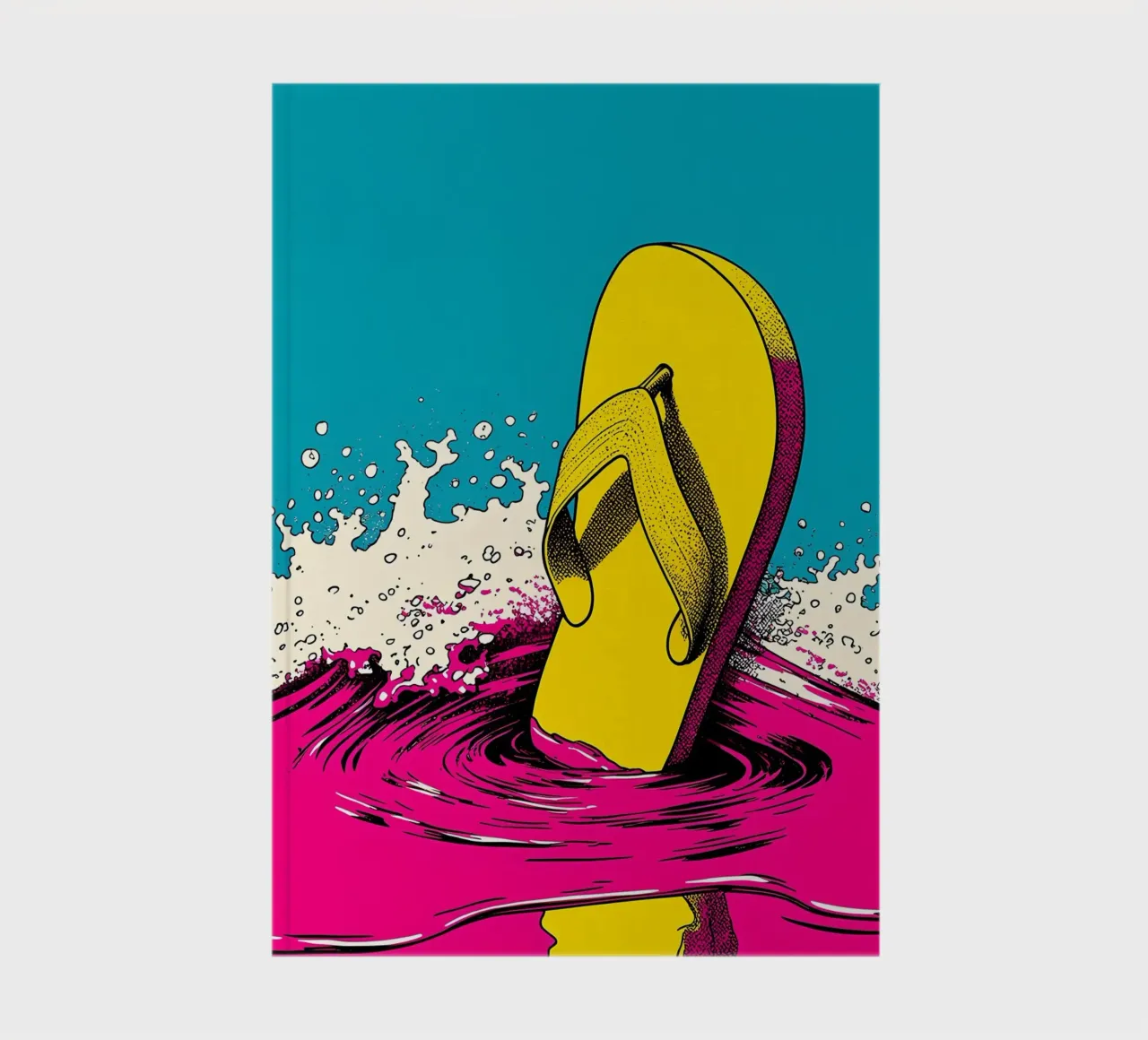 Flip-Flop Splash - Pop Art notebook by ColorCrash Gallery