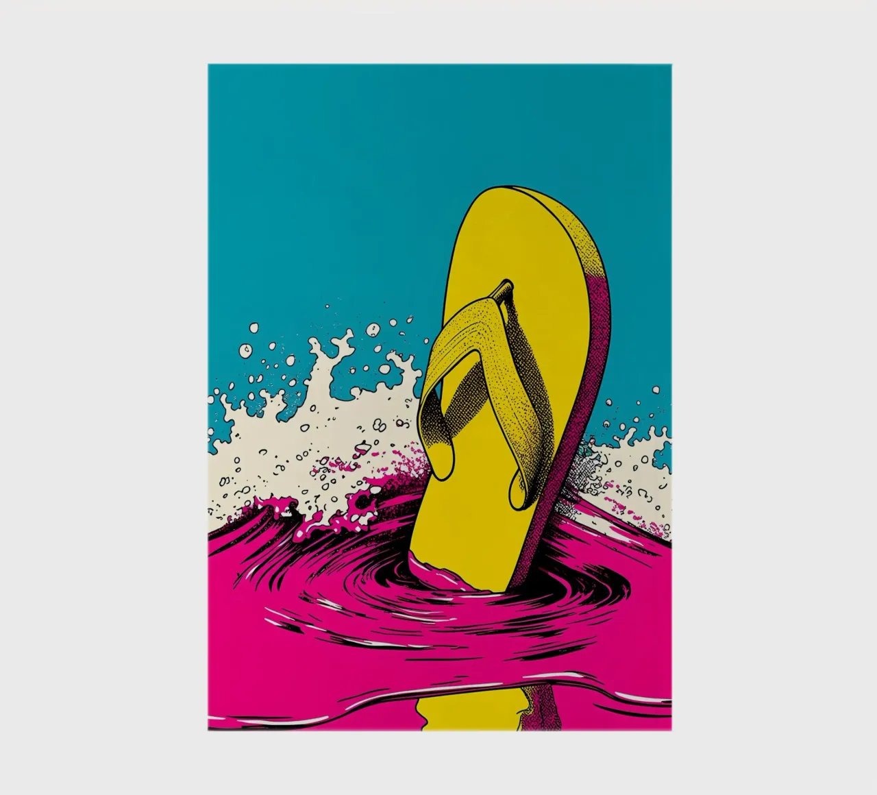 Flip-Flop Splash - Pop Art notebook by ColorCrash Gallery