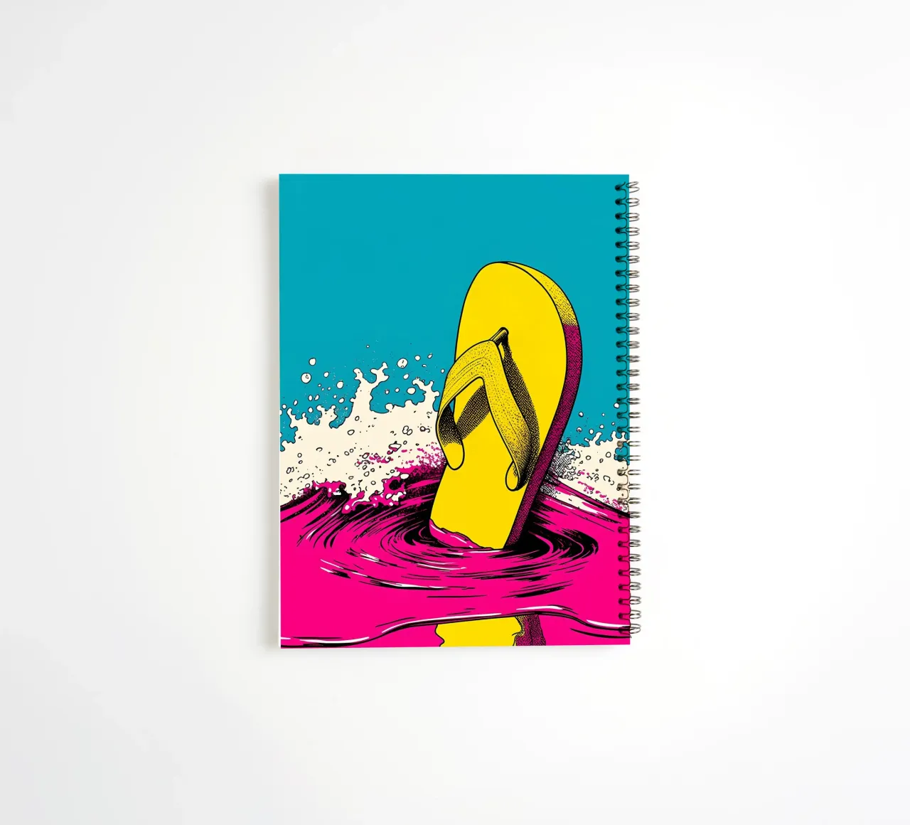 Flip-Flop Splash - Pop Art spiral notebook by ColorCrash Gallery