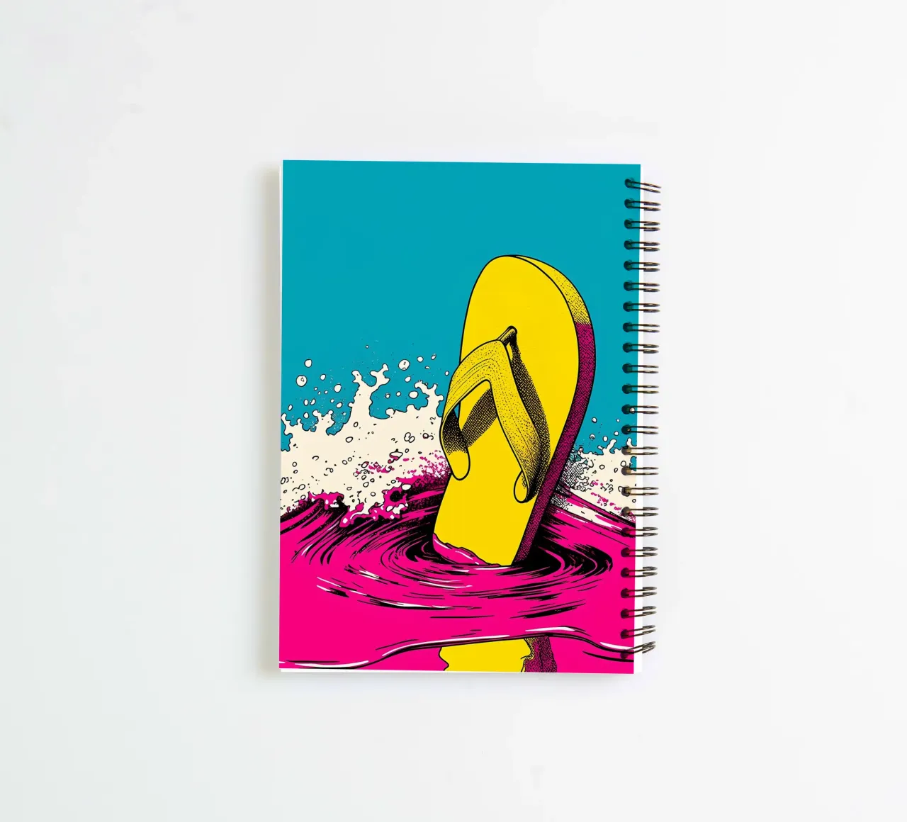 Flip-Flop Splash - Pop Art spiral notebook by ColorCrash Gallery