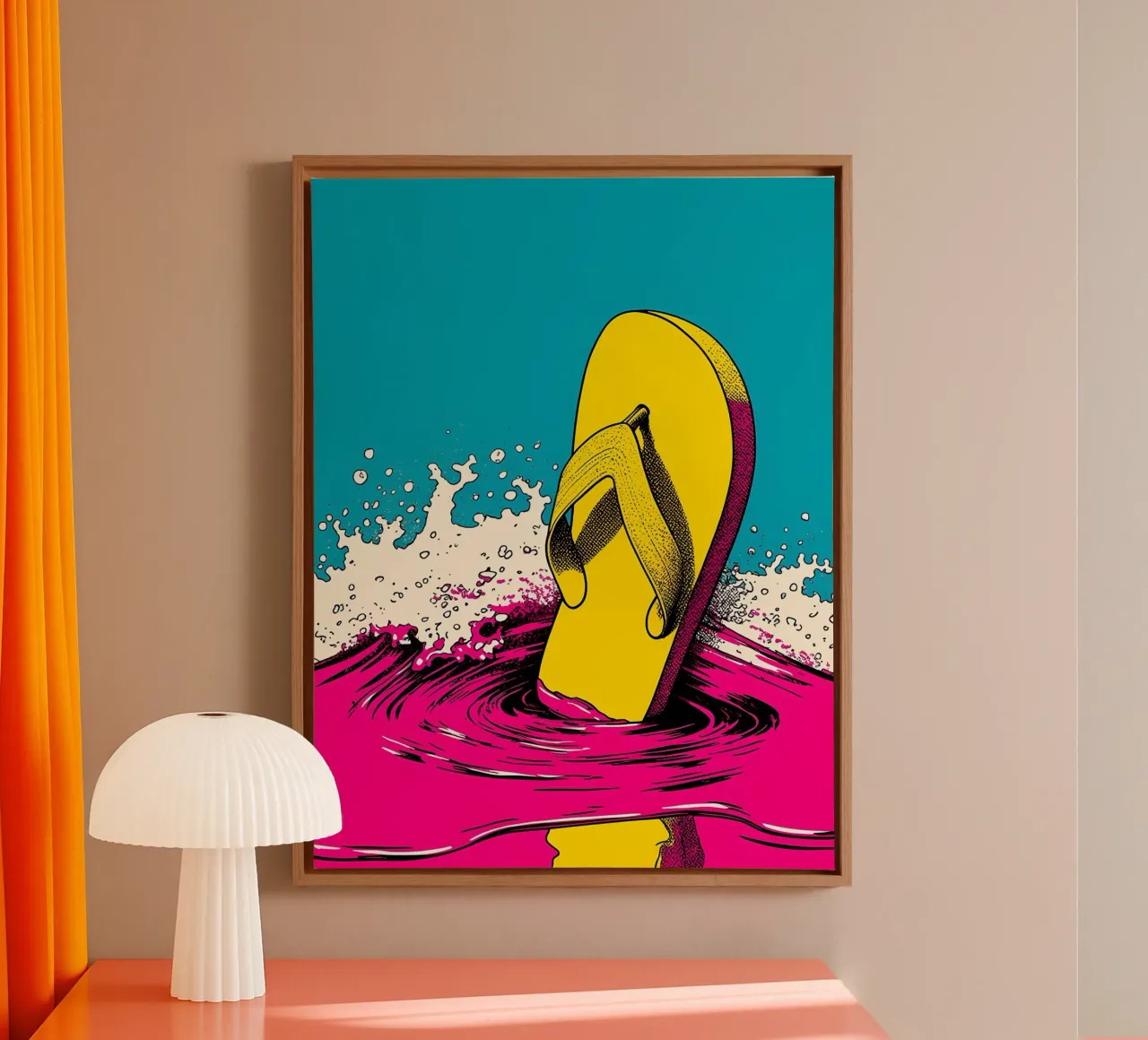 Flip-Flop Splash - Pop Art canvas by ColorCrash Gallery