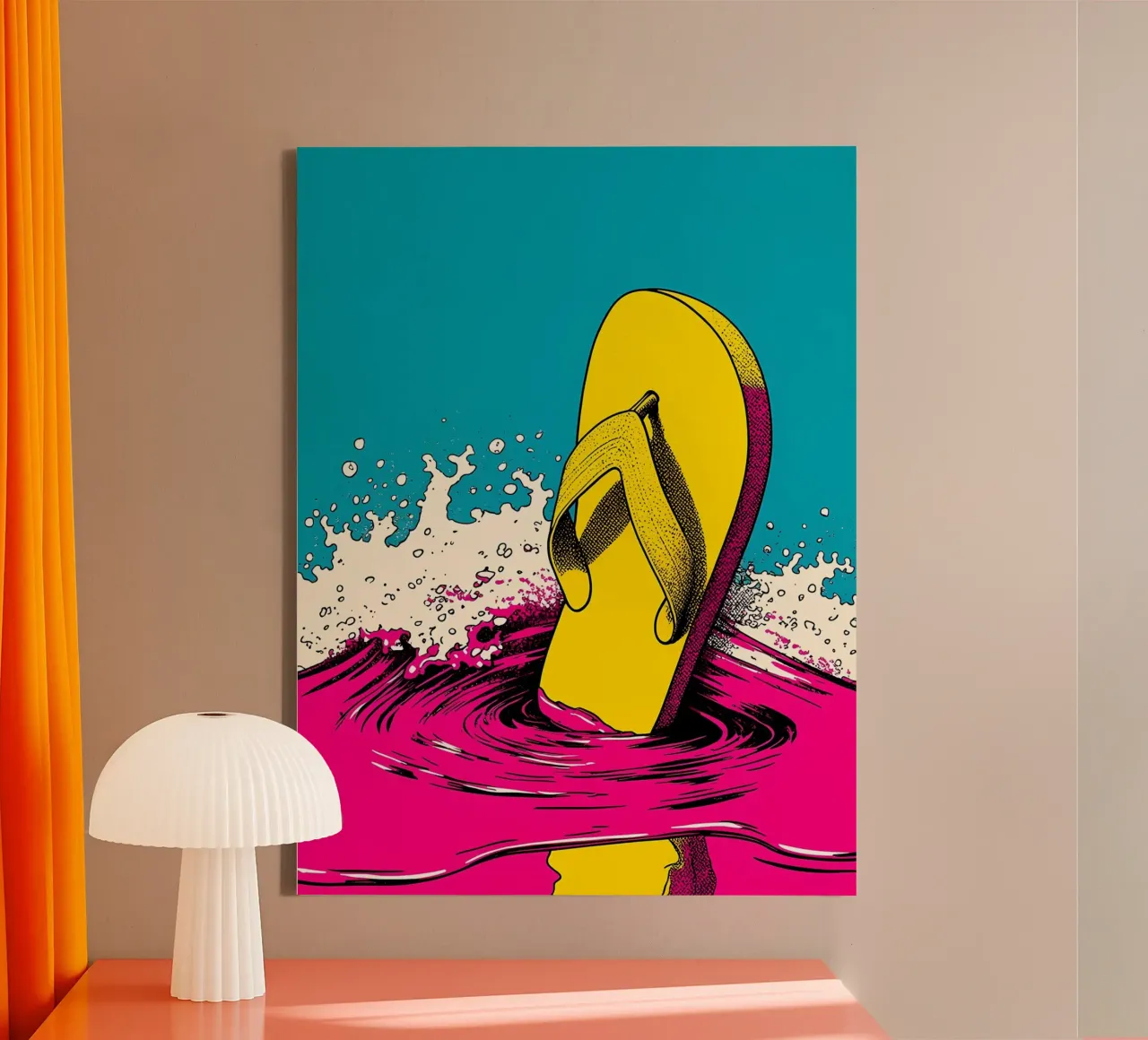 Flip-Flop Splash - Pop Art canvas by ColorCrash Gallery