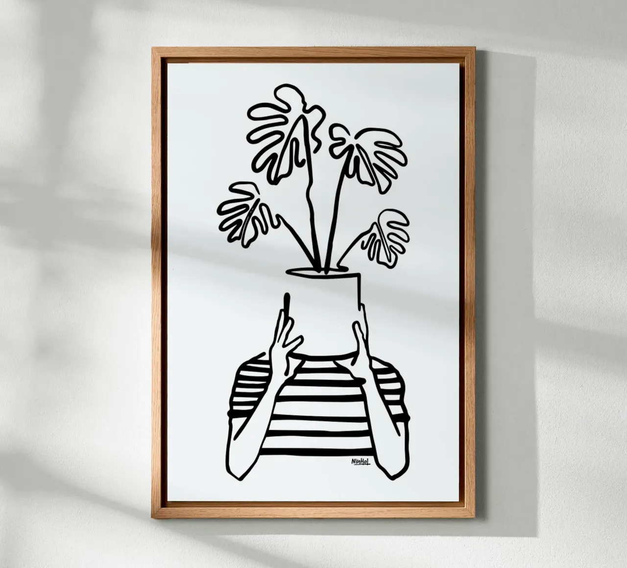 Mood Plants canvas with Floater frame by Ninhol