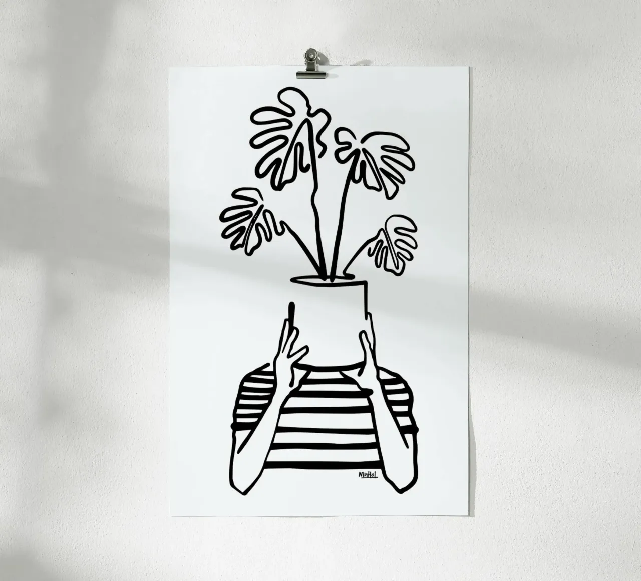 Mood Plants poster con telaio in legno da Ninhol
