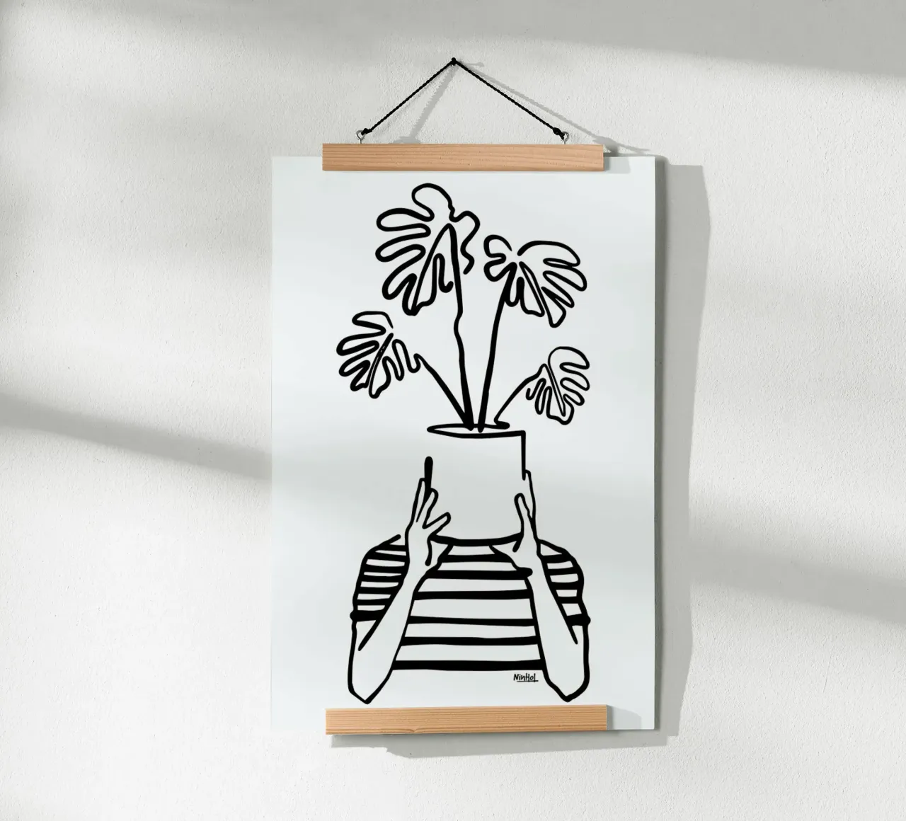 Mood Plants poster con telaio in legno da Ninhol