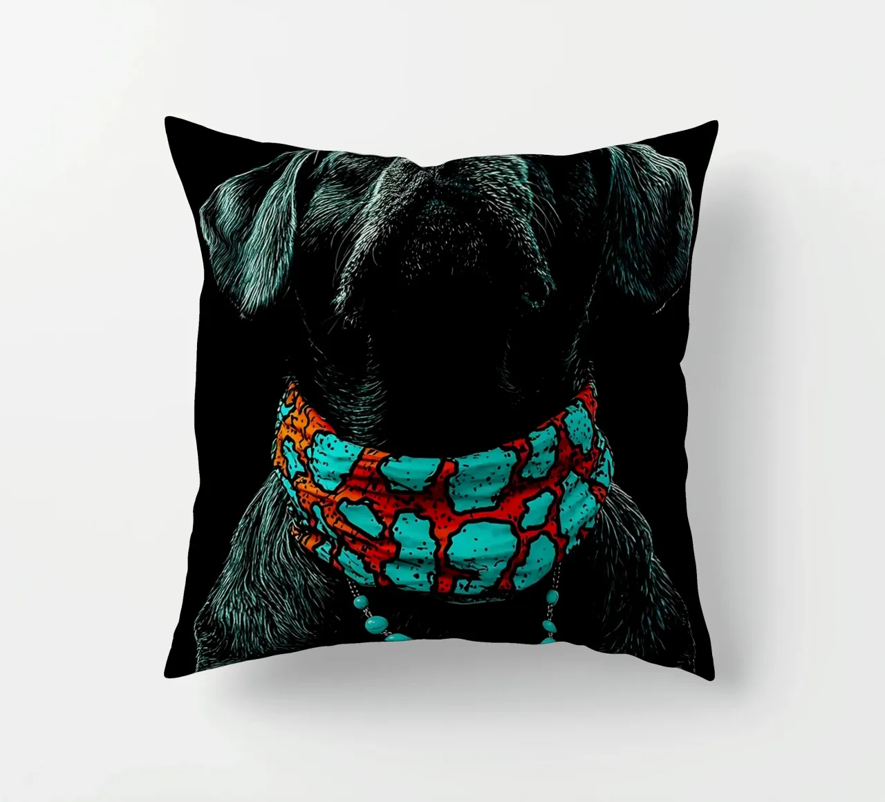 Cane con occhiali da sole - Pop Art cuscino da ColorCrash Gallery