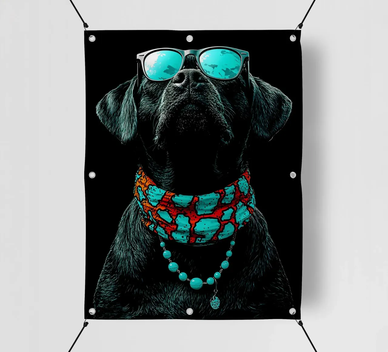 Cane con occhiali da sole - Pop Art telo in pvc da ColorCrash Gallery