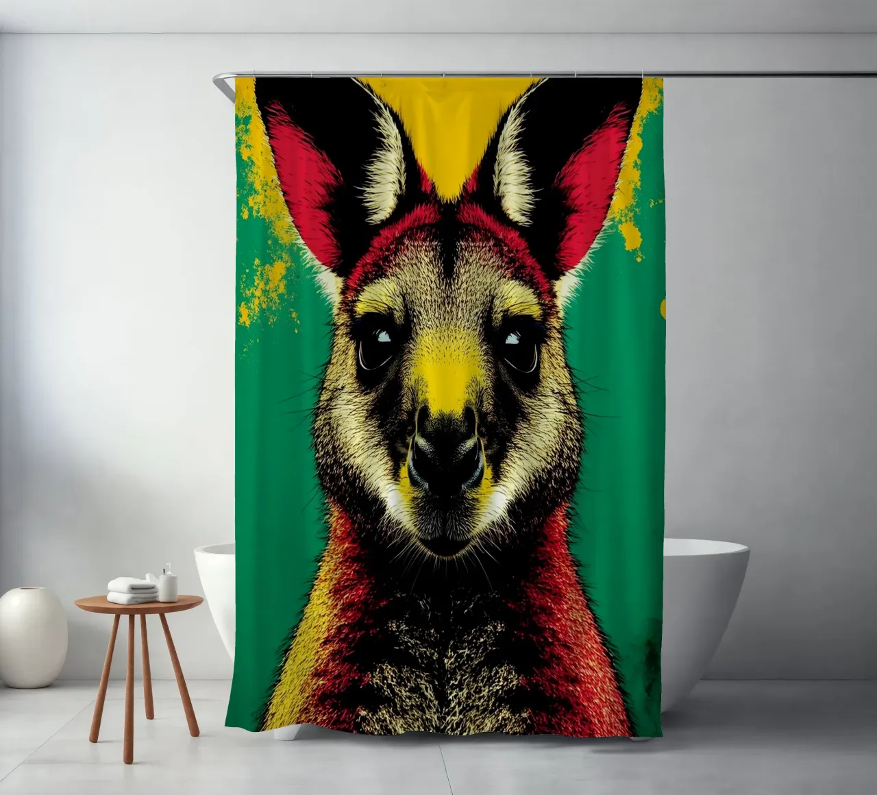 Kangoeroe - Pop-art douchegordijn van ColorCrash Gallery