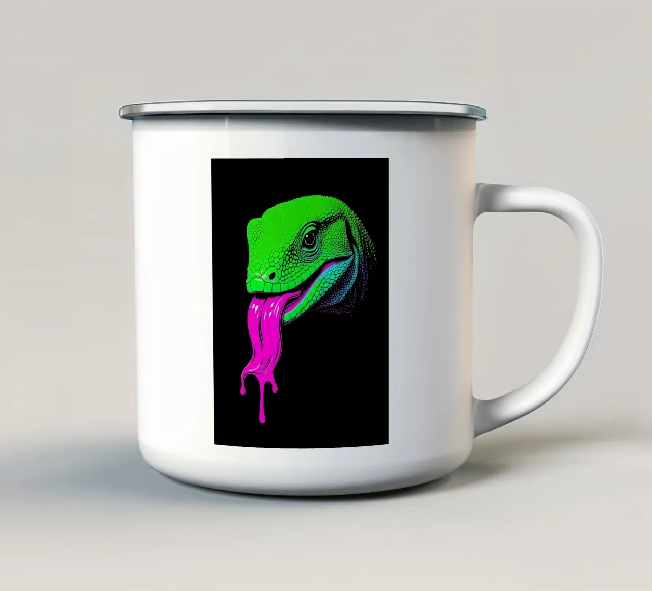Lucertola - Pop Art tazza in smalto da ColorCrash Gallery