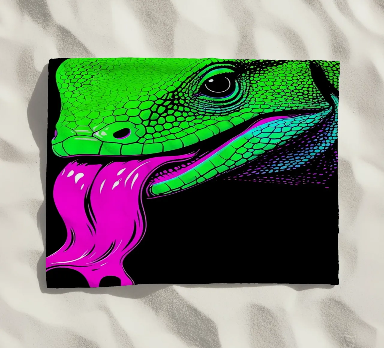 Lucertola - Pop Art telo mare da ColorCrash Gallery