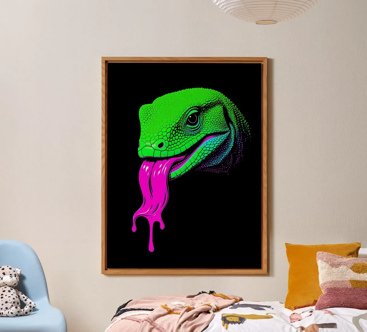 Lucertola - Pop Art alluminio dibond da ColorCrash Gallery