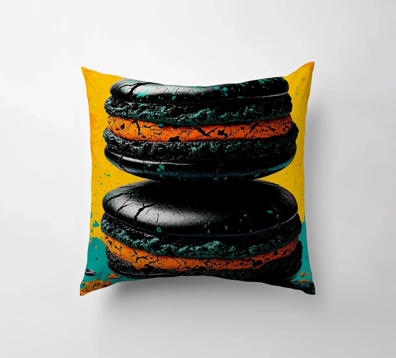 Pila di macarons - Pop Art cuscino da ColorCrash Gallery