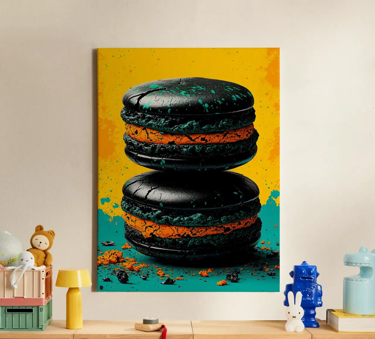 Macarons Stack - Pop Art canvas by ColorCrash Gallery