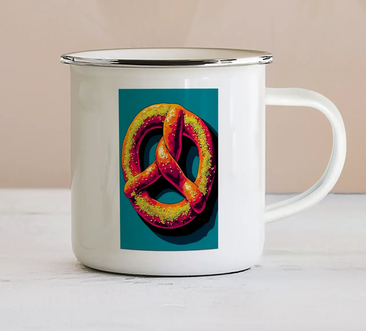 Pretzel - Pop Art tazza in smalto da ColorCrash Gallery