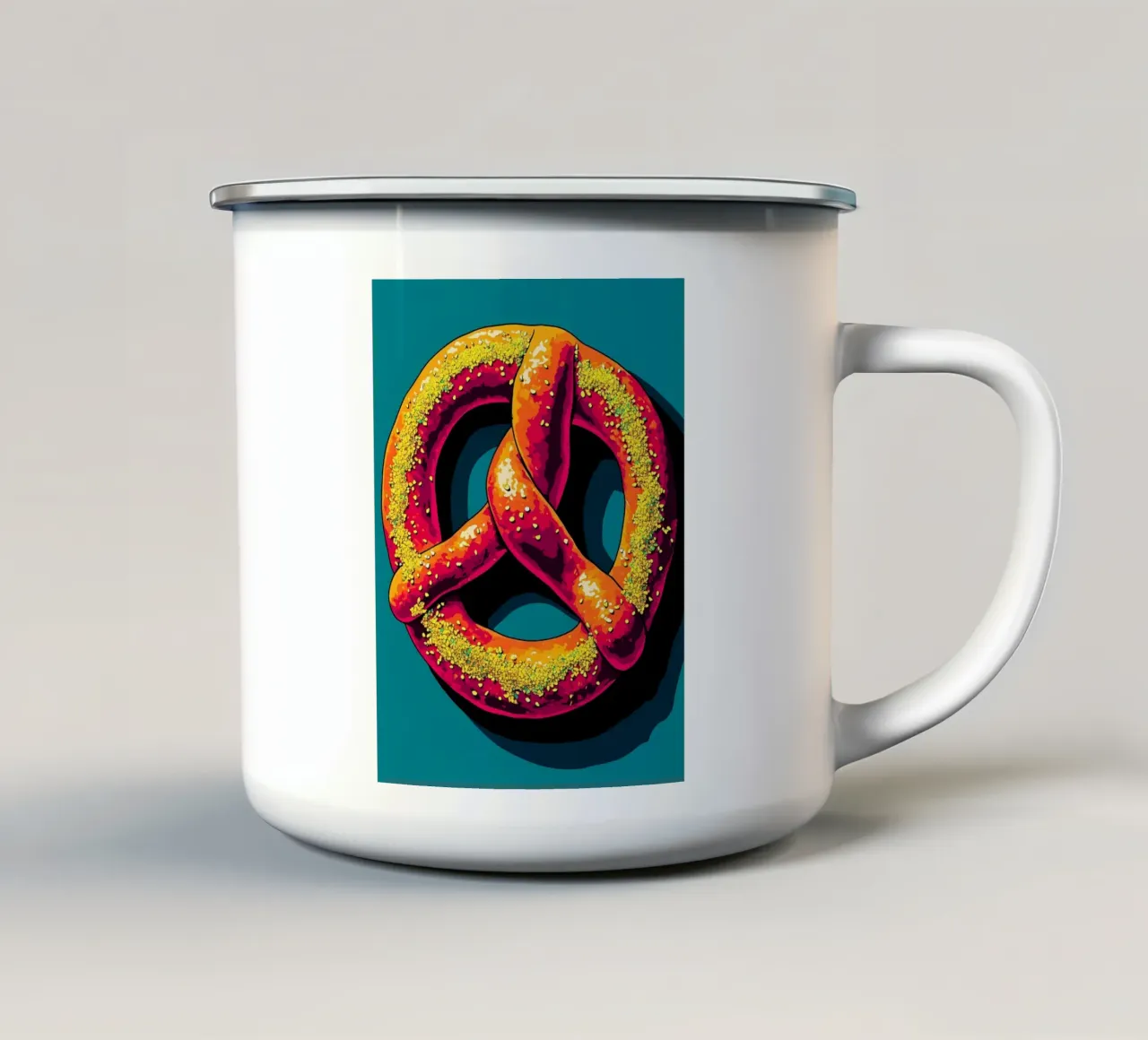 Pretzel - Pop Art tazza in smalto da ColorCrash Gallery