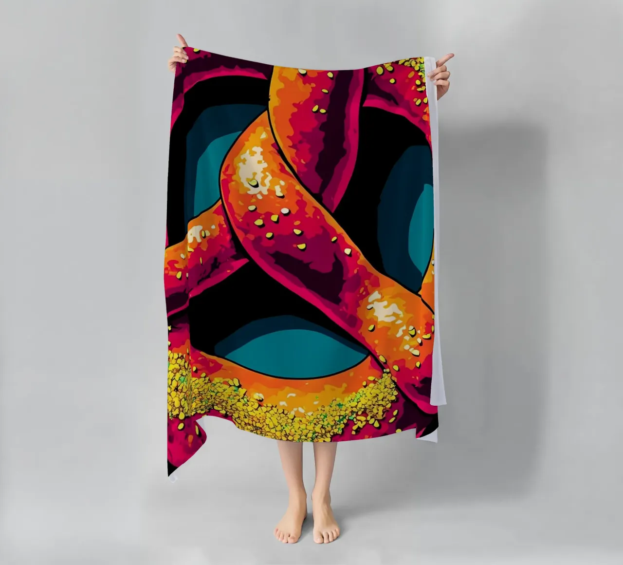 Pretzel - Pop Art telo mare da ColorCrash Gallery