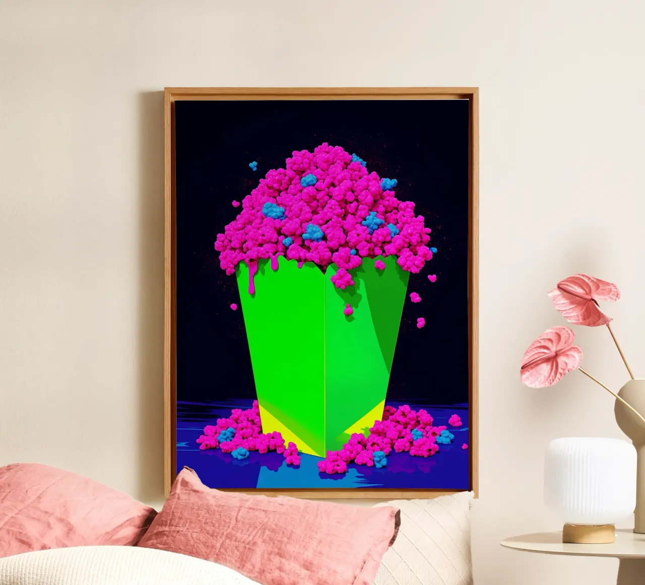 Popcorn - Pop Art tela con Cornice a cassetta da ColorCrash Gallery