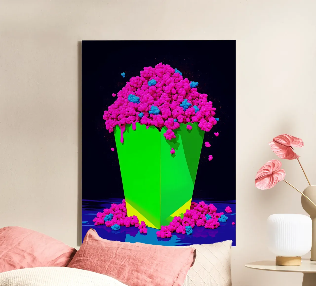 Popcorn - Pop Art tela con Cornice a cassetta da ColorCrash Gallery