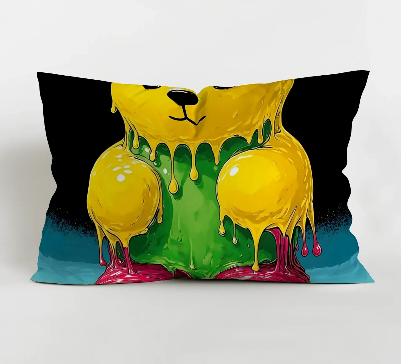 Melting Bear - Pop Art decorative cushion by ColorCrash Gallery