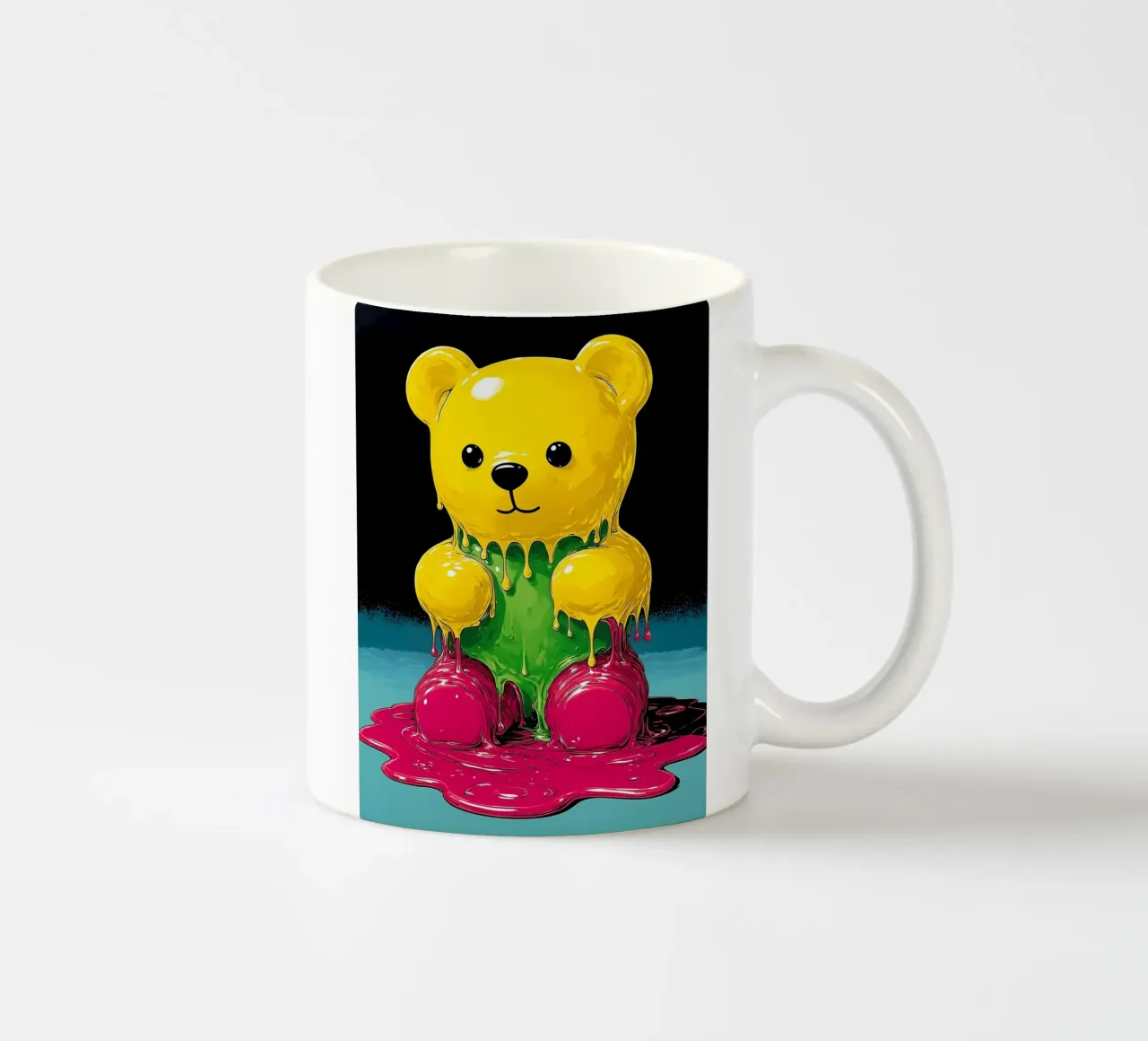 Melting Bear - Pop Art ceramic mug by ColorCrash Gallery