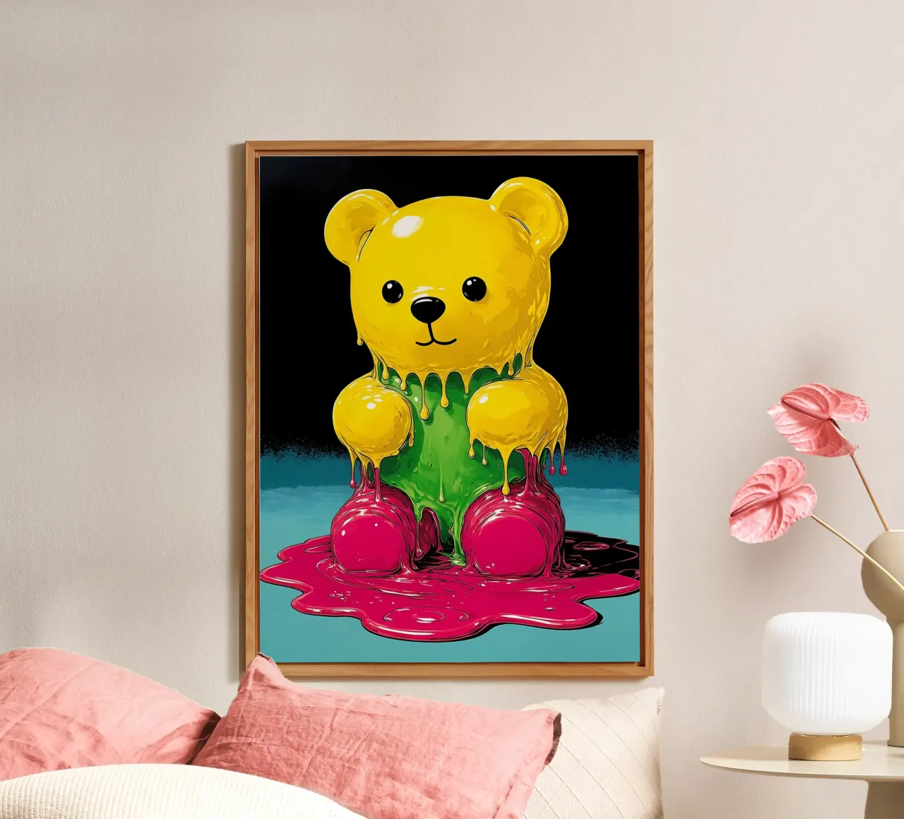 Melting Bear - Pop Art alu-dibond by ColorCrash Gallery