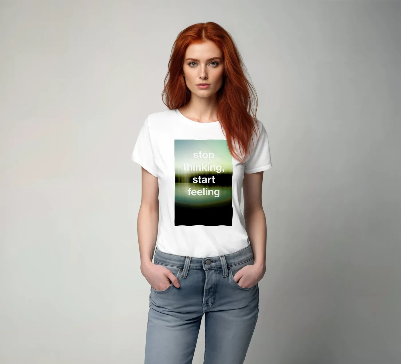 Stop Thinking t-shirt da Angelo Cerantola