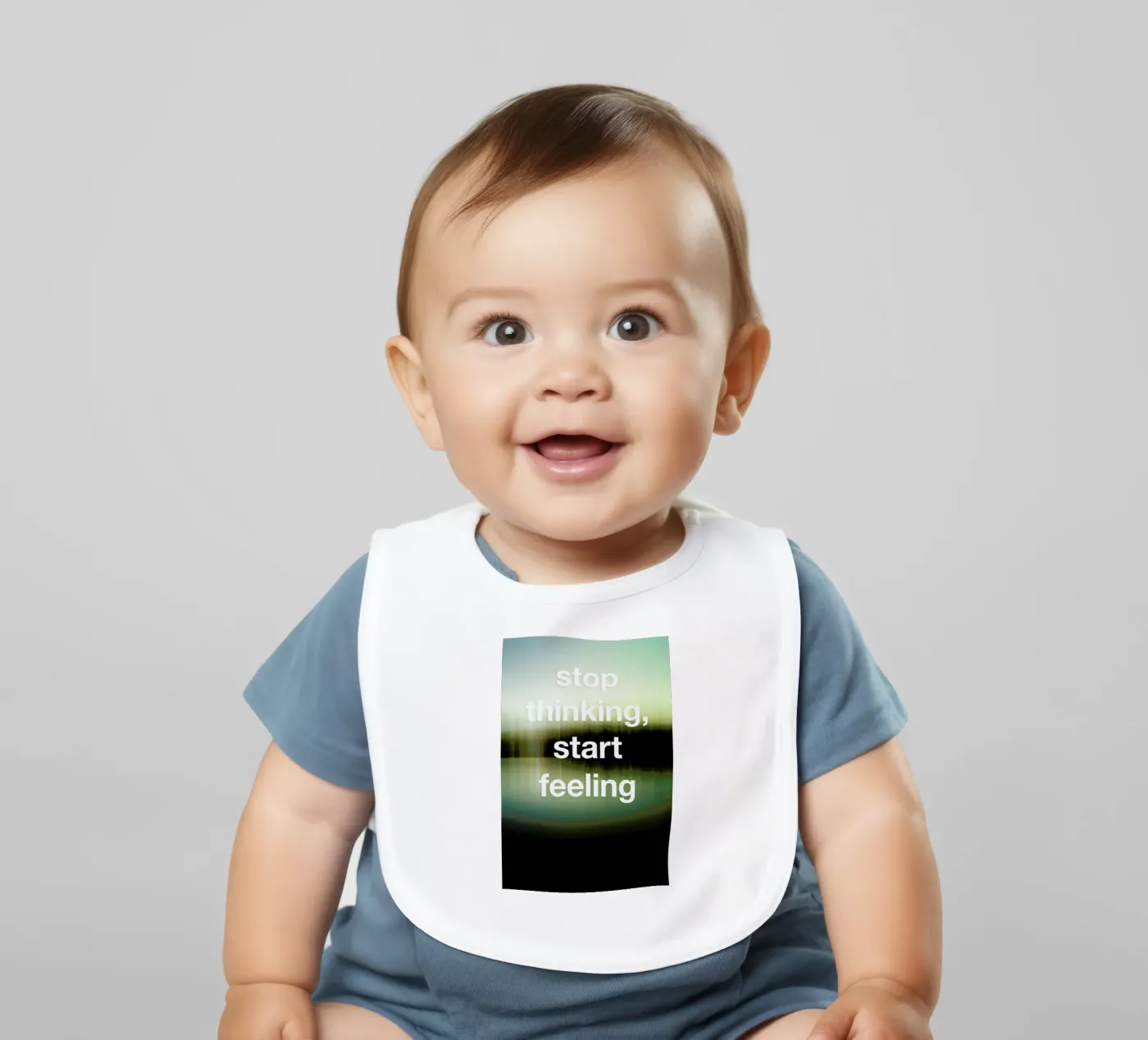 Stop Thinking baby slabbetje van Angelo Cerantola
