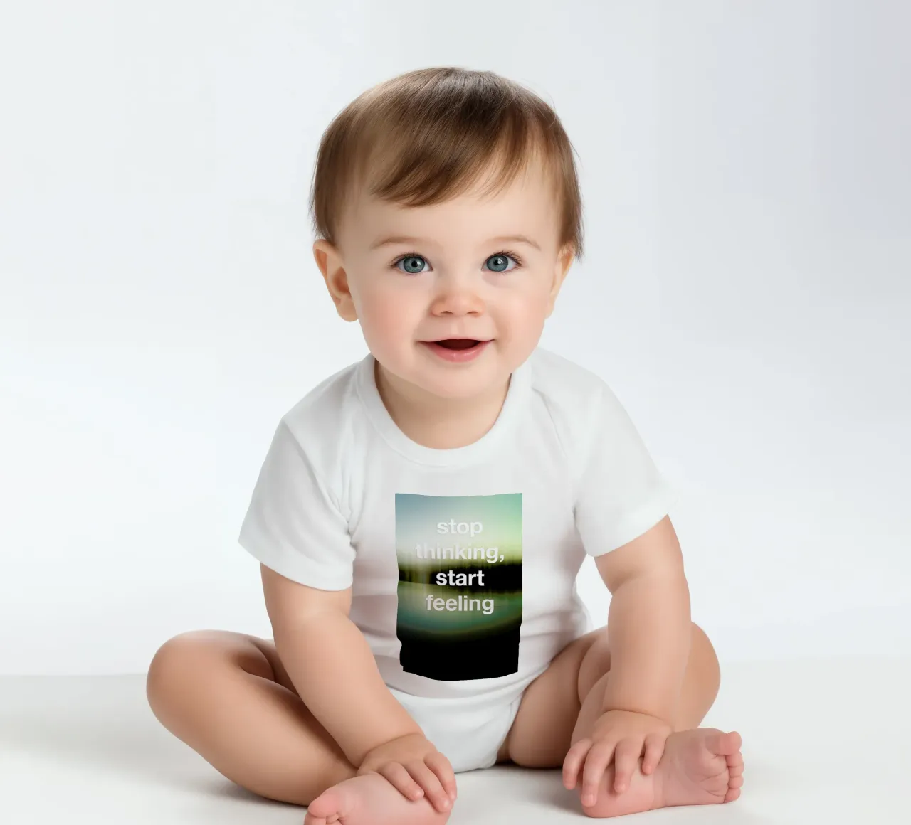 Stop Thinking Kurzarm Babybody von Angelo Cerantola