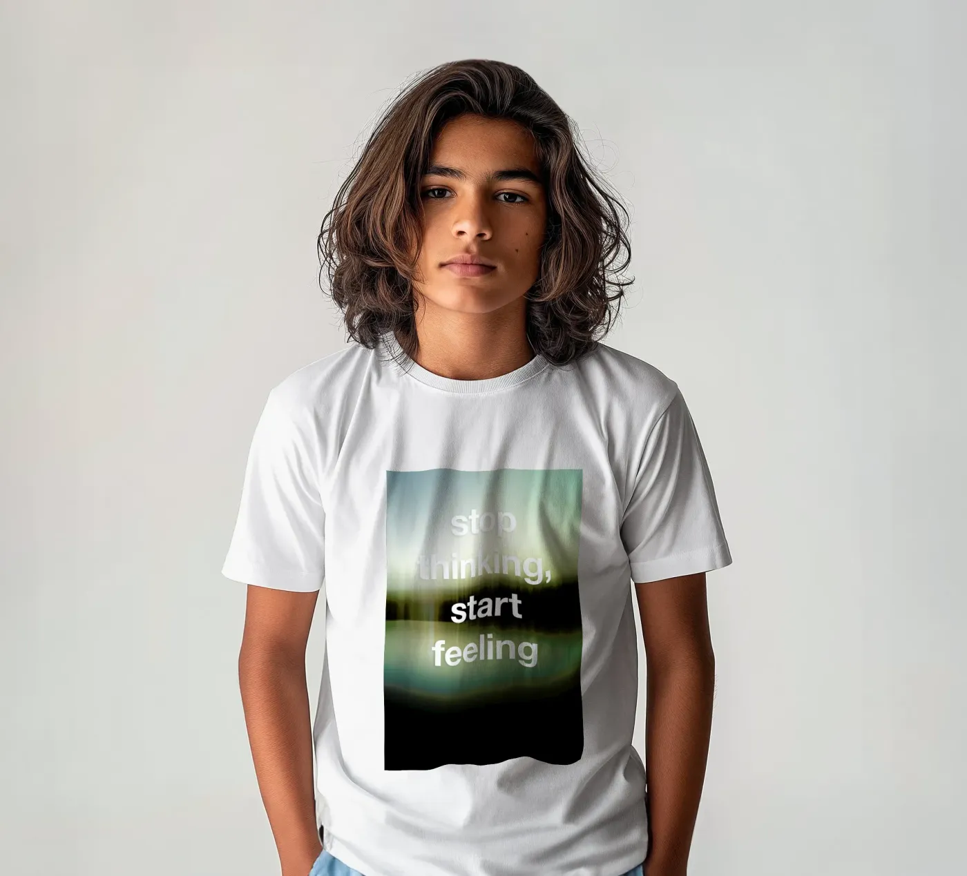 Stop Thinking kinder t-shirt van Angelo Cerantola