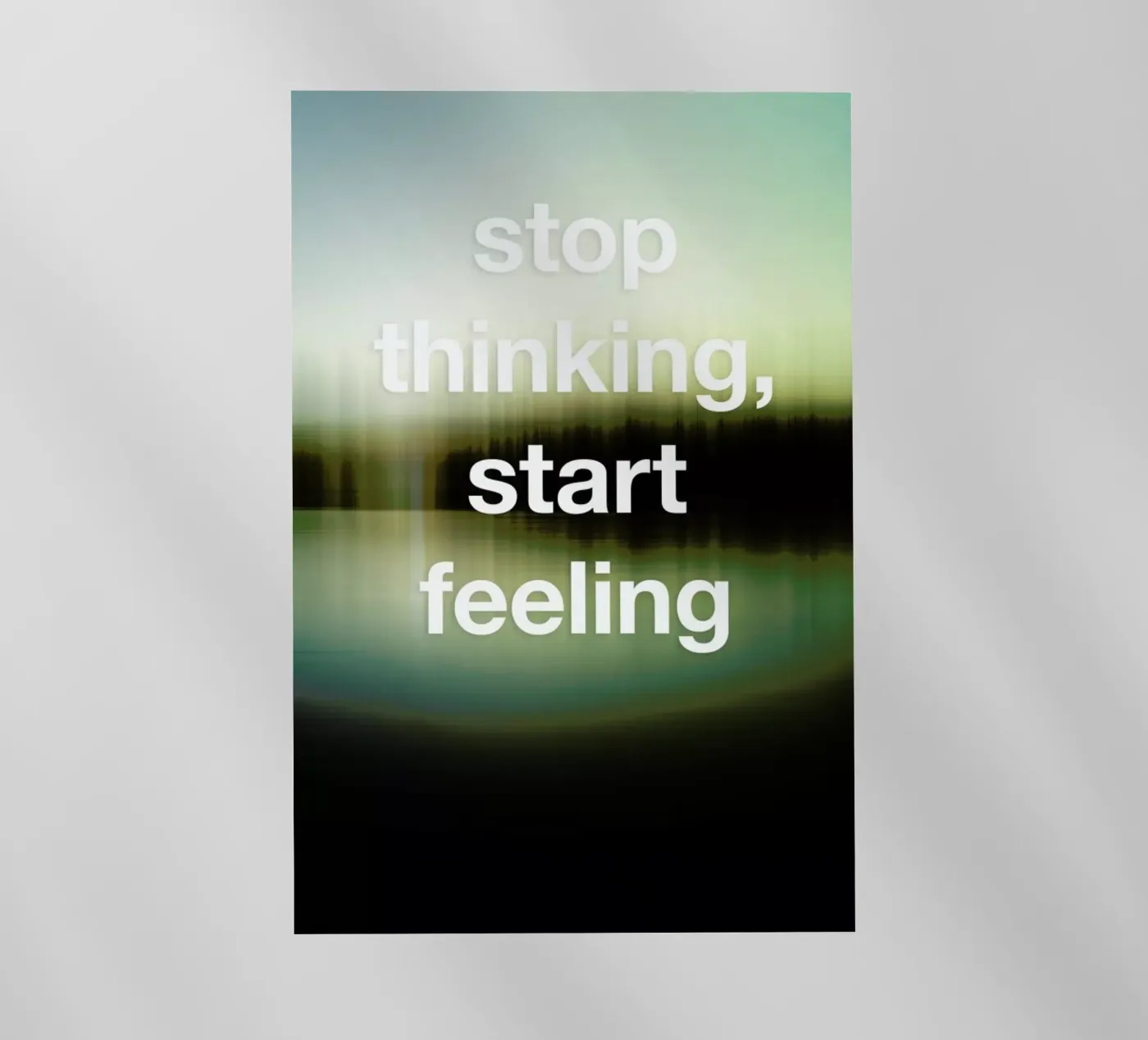 Stop Thinking backlit film by Angelo Cerantola