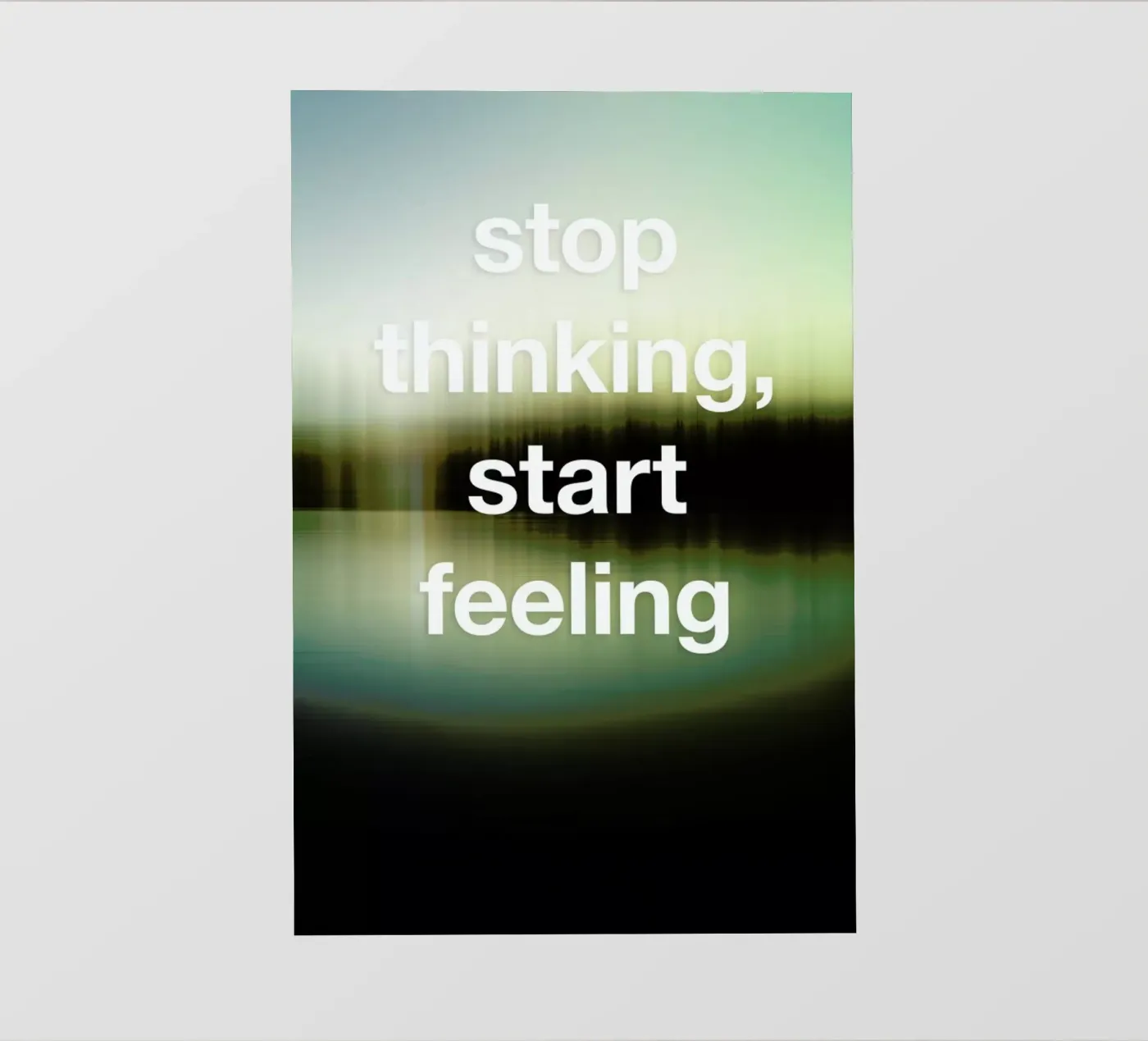 Stop Thinking backlit film by Angelo Cerantola