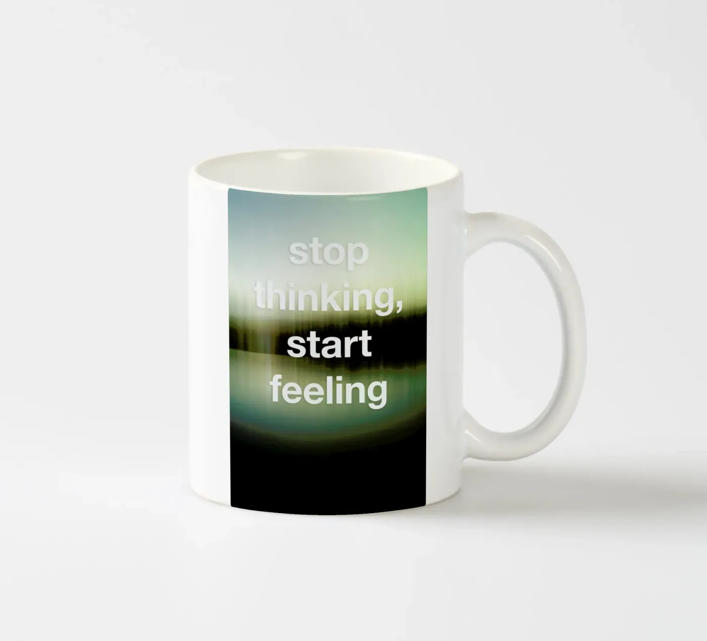 Stop Thinking ceramic mug by Angelo Cerantola