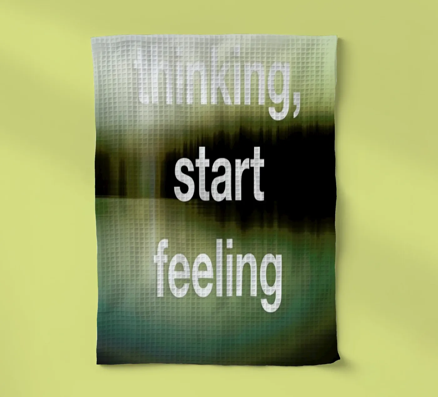 Stop Thinking theedoek van Angelo Cerantola